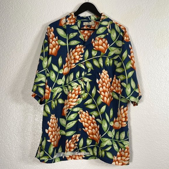 Tommy Bahama Floral Multicolor Print Hawaiian Camp Shirt 100% Silk Men's Size XL - Picture 2 of 7
